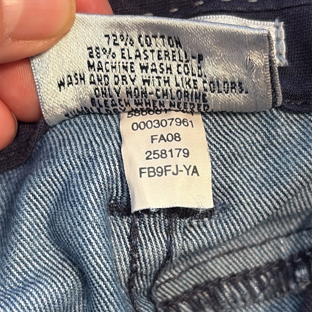 Banana Republic Bootcut Flare Cuff Flap Back Pocket Whisped Blue Denim Jeans 12 - Picture 14 of 15